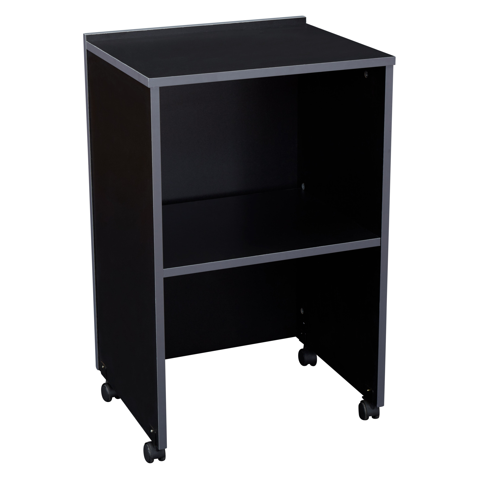 National Public Seating, AV Cart/Lectern Base, Width 21.125 in, Height 33.75 in, Depth 17.5 in, Model# 112-BK